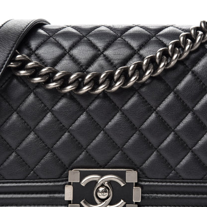 Chanel Calfskin Quilted Medium Boy Flap Black 11 of 11
