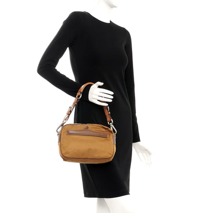 Prada Tessuto Nylon Saffiano Shoulder Bag Tobacco 2 of 8