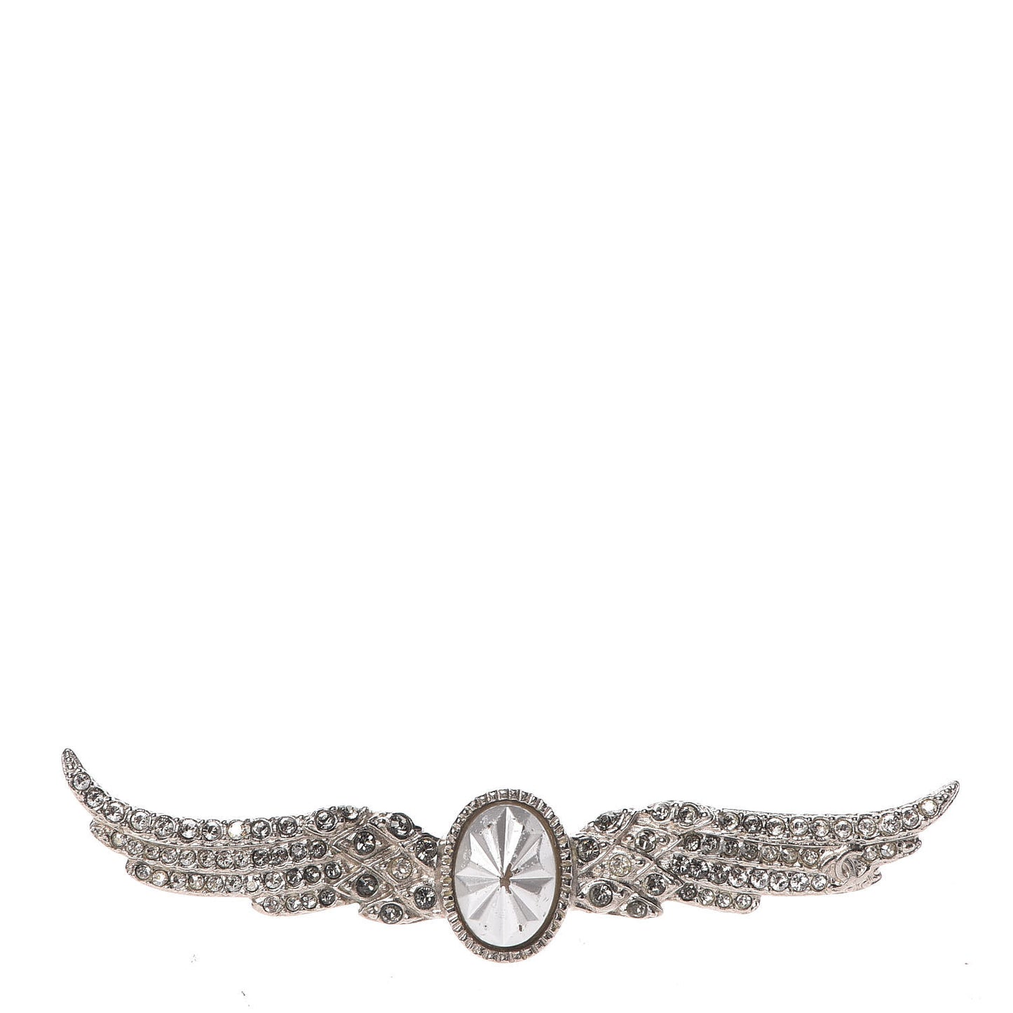 Crystal Wings Brooch Silver