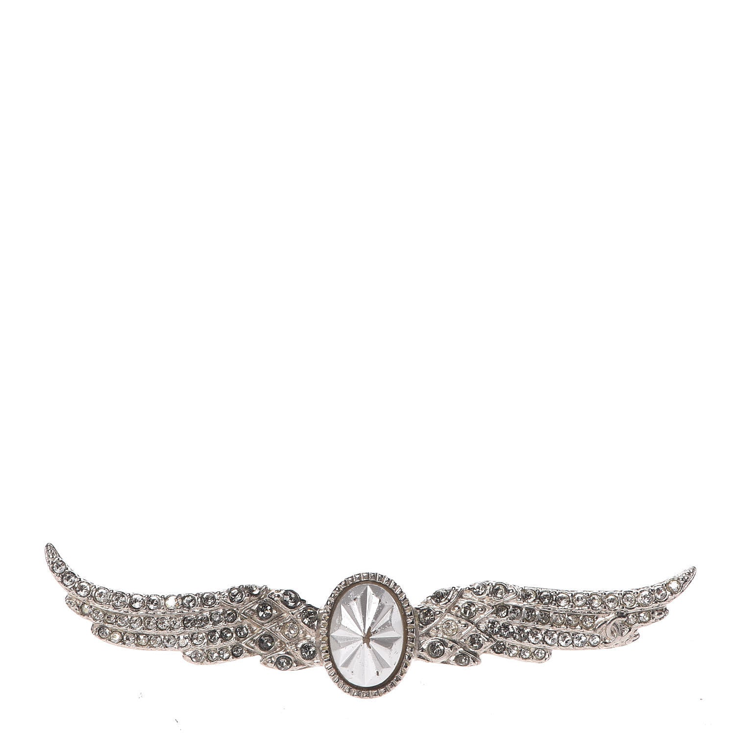 Chanel Crystal Wings Brooch Silver 1 of 6