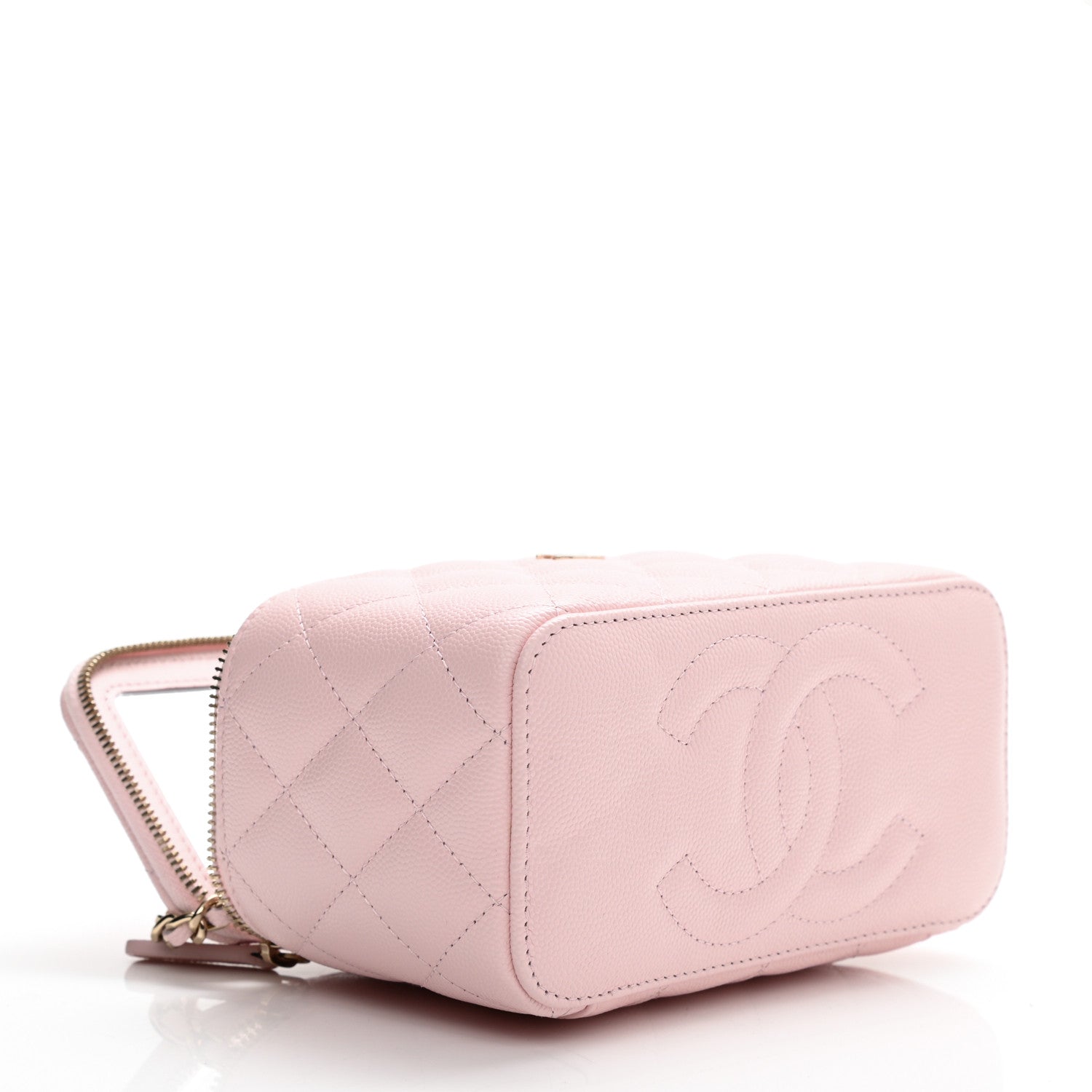 Chanel Caviar Quilted Small Vanity Case With Chain Light Pink 4 of 10