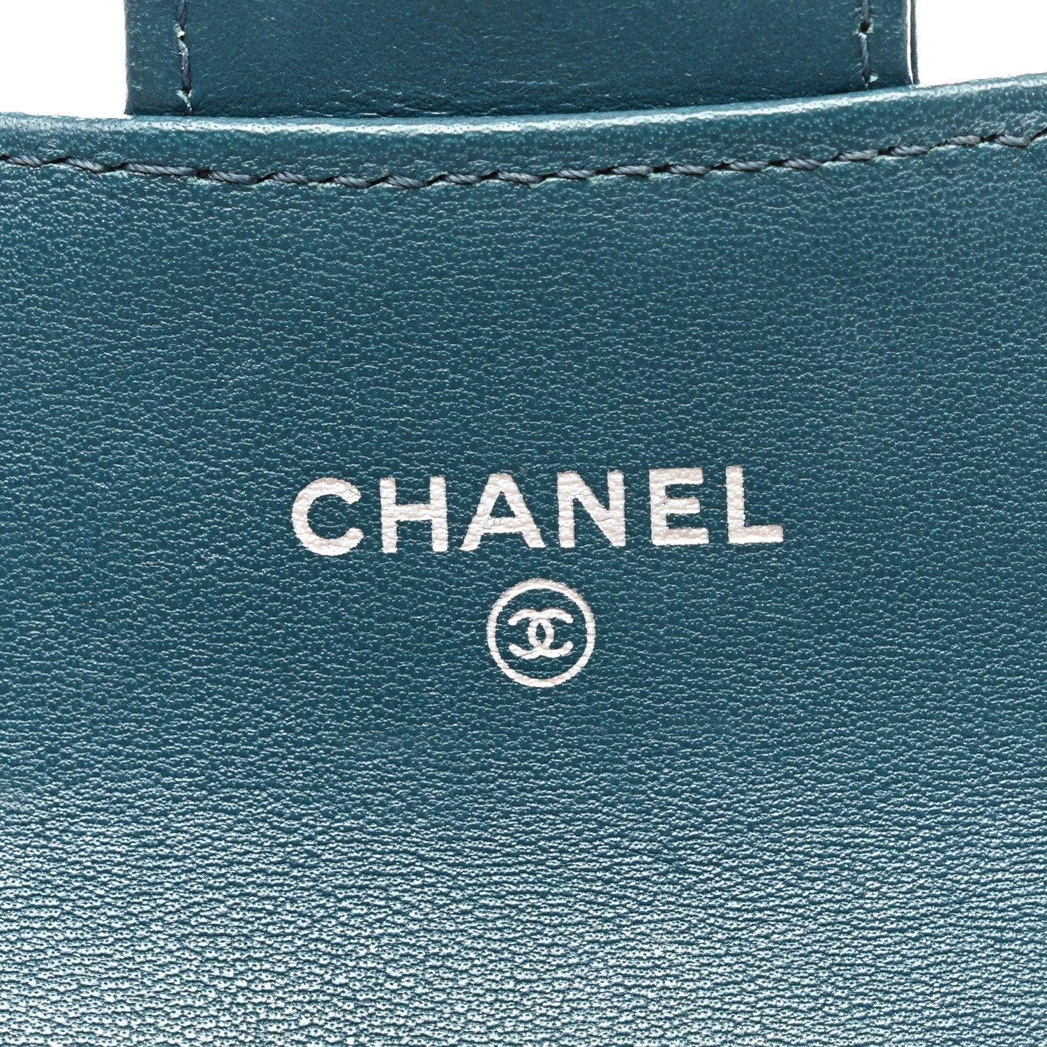 Chanel Lambskin Quilted Flap Card Holder Wallet Dark Turquoise 6 of 11