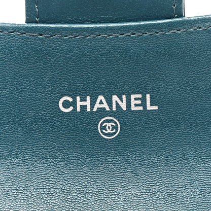 Chanel Lambskin Quilted Flap Card Holder Wallet Dark Turquoise 6 of 11
