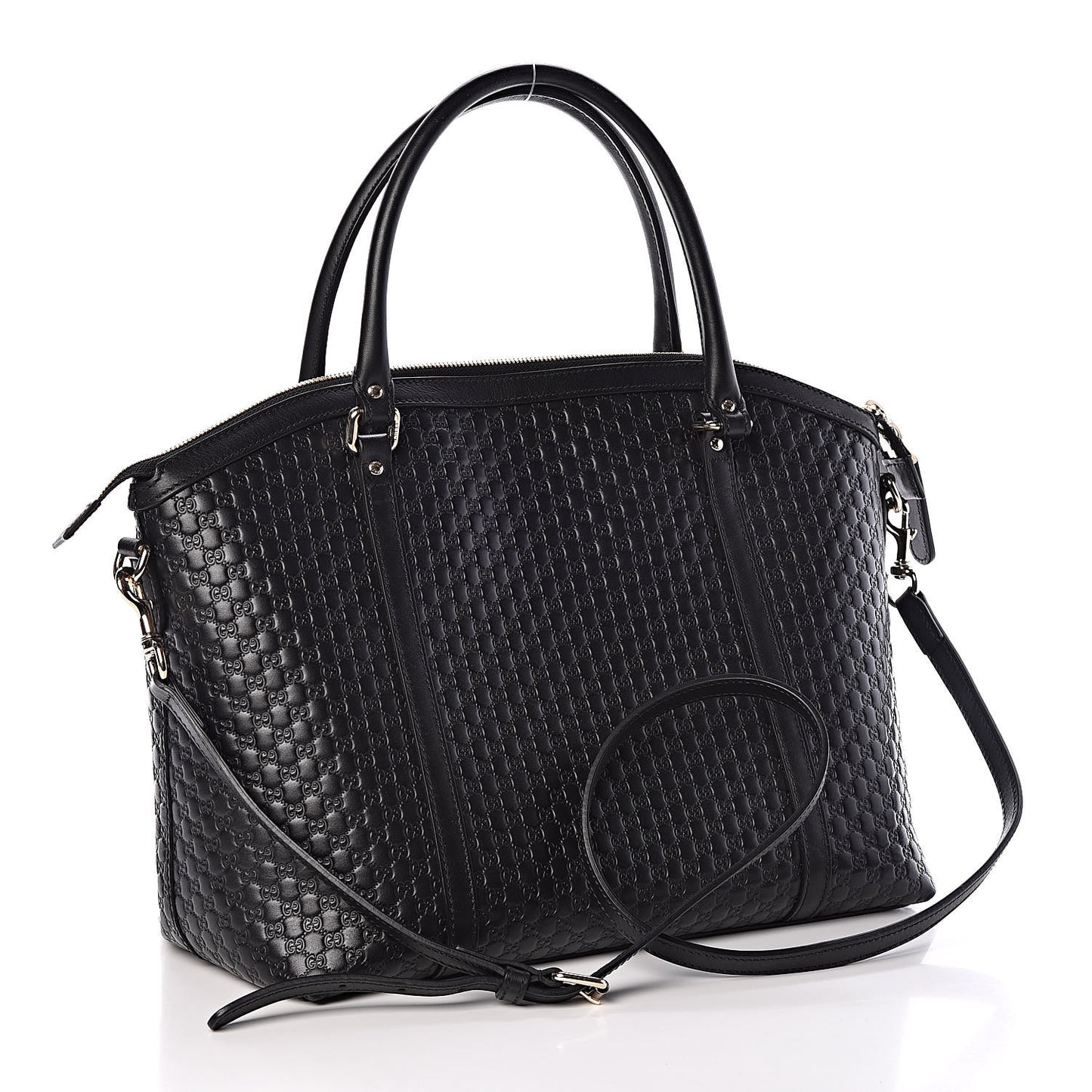 Soft Microguccissima Dome Satchel Black