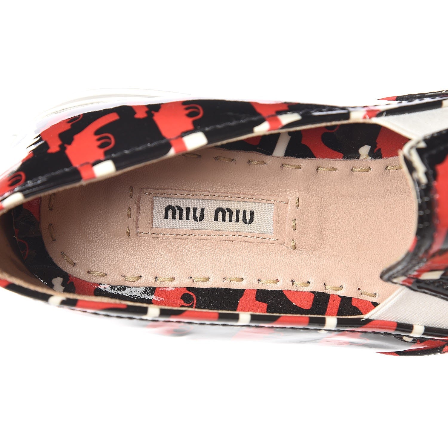 Miu Miu Patent Pistol Print Cap Toe Flats 39.5 8 of 10