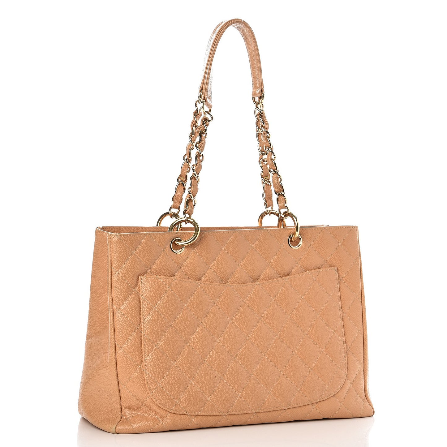 Caviar Quilted Grand Shopping Tote GST Beige