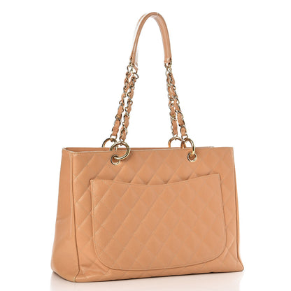 Chanel Caviar Quilted Grand Shopping Tote GST Beige 3 of 13