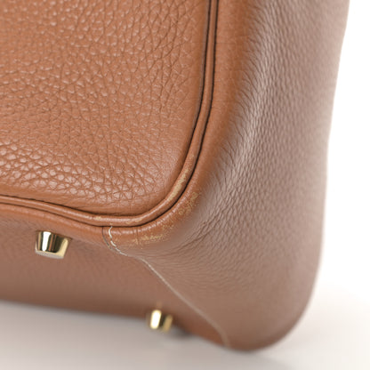 Hermes Taurillon Clemence Lindy 30 Gold 10 of 17