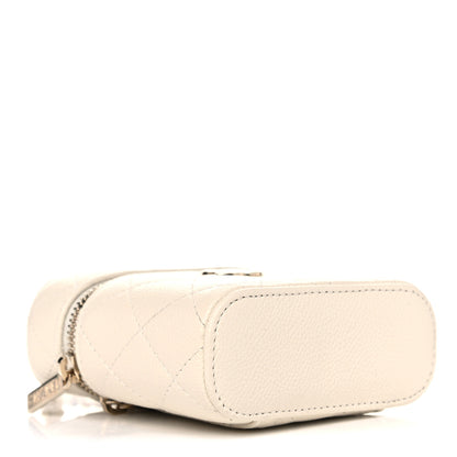 Chanel Caviar Quilted Small Handle With Care Vanity Case With Chain White 4 of 10