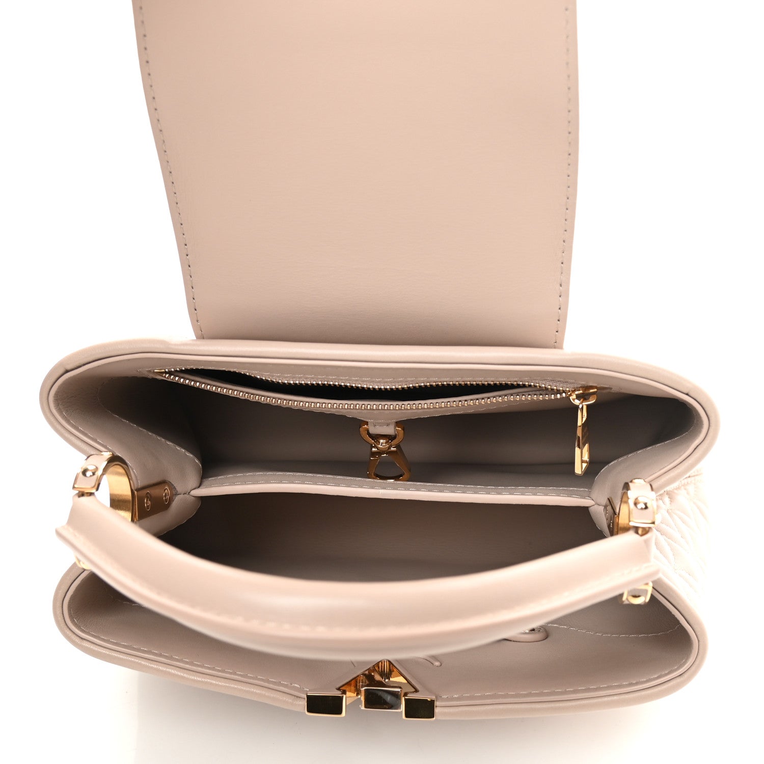 Louis Vuitton Lambskin Quilted Flower Capucines BB Vanilla 5 of 10