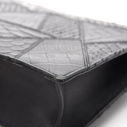 Saint Laurent Calfskin Crocodile Embossed Medium Betty Black 8 of 11