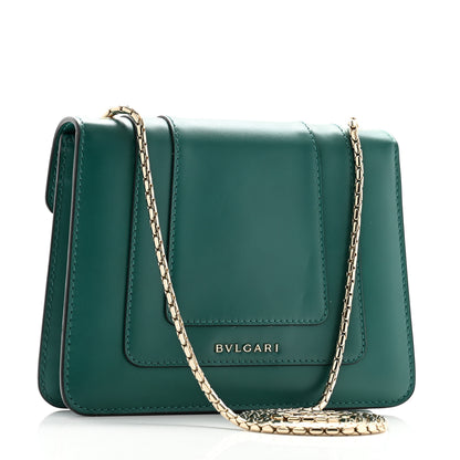 Bulgari Calfskin Small Serpenti Forever Snake Strap Crossbody Bag Emerald Green 4 of 11