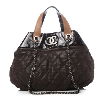 Chanel Iridescent Calfskin Quilted Large In The Mix Tote Dark Brown 1 of 9