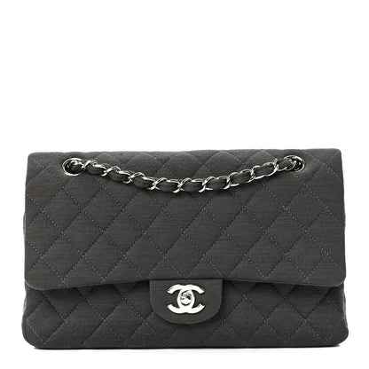 Chanel Jersey Quilted Medium Double Flap Grey 1 of 12