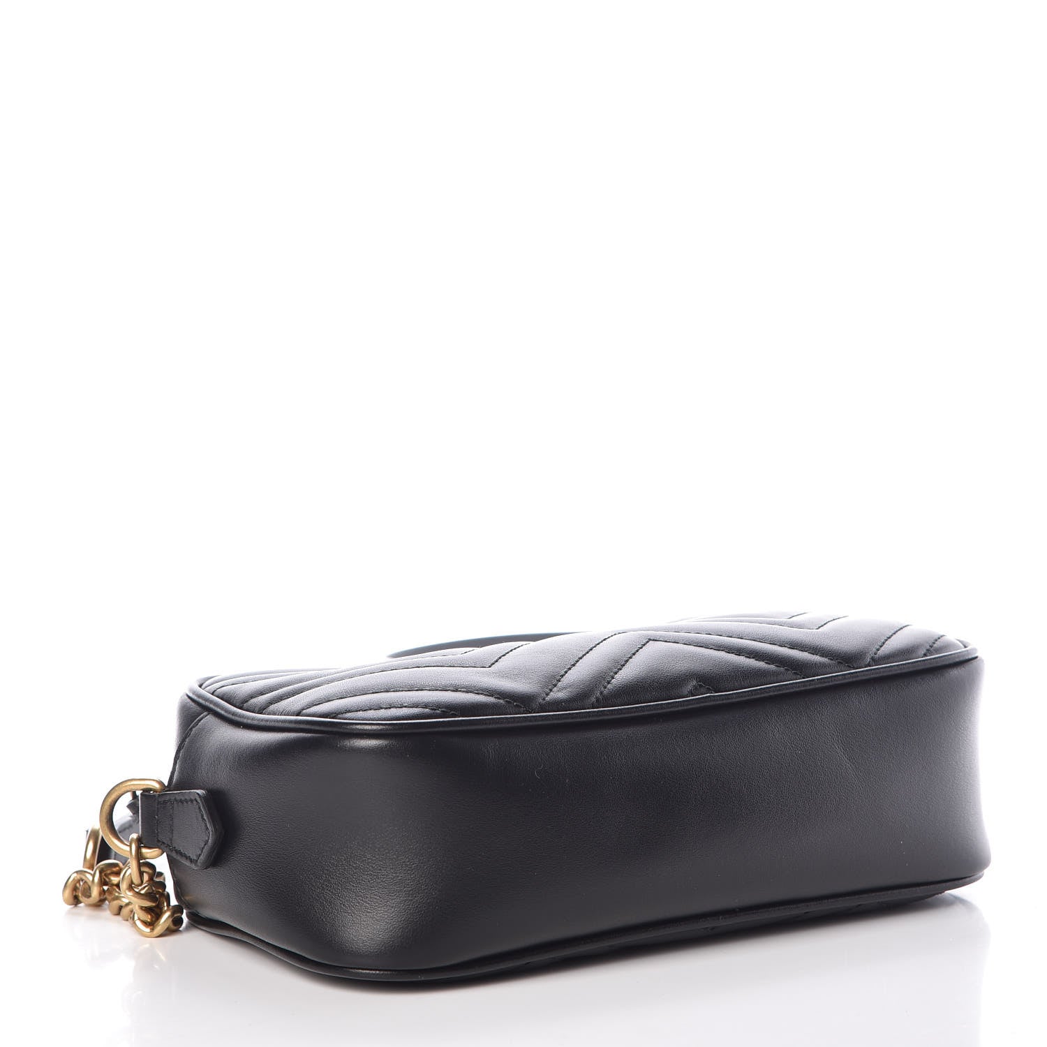 Gucci Calfskin Matelasse Small GG Marmont Chain Shoulder Bag Black 4 of 9