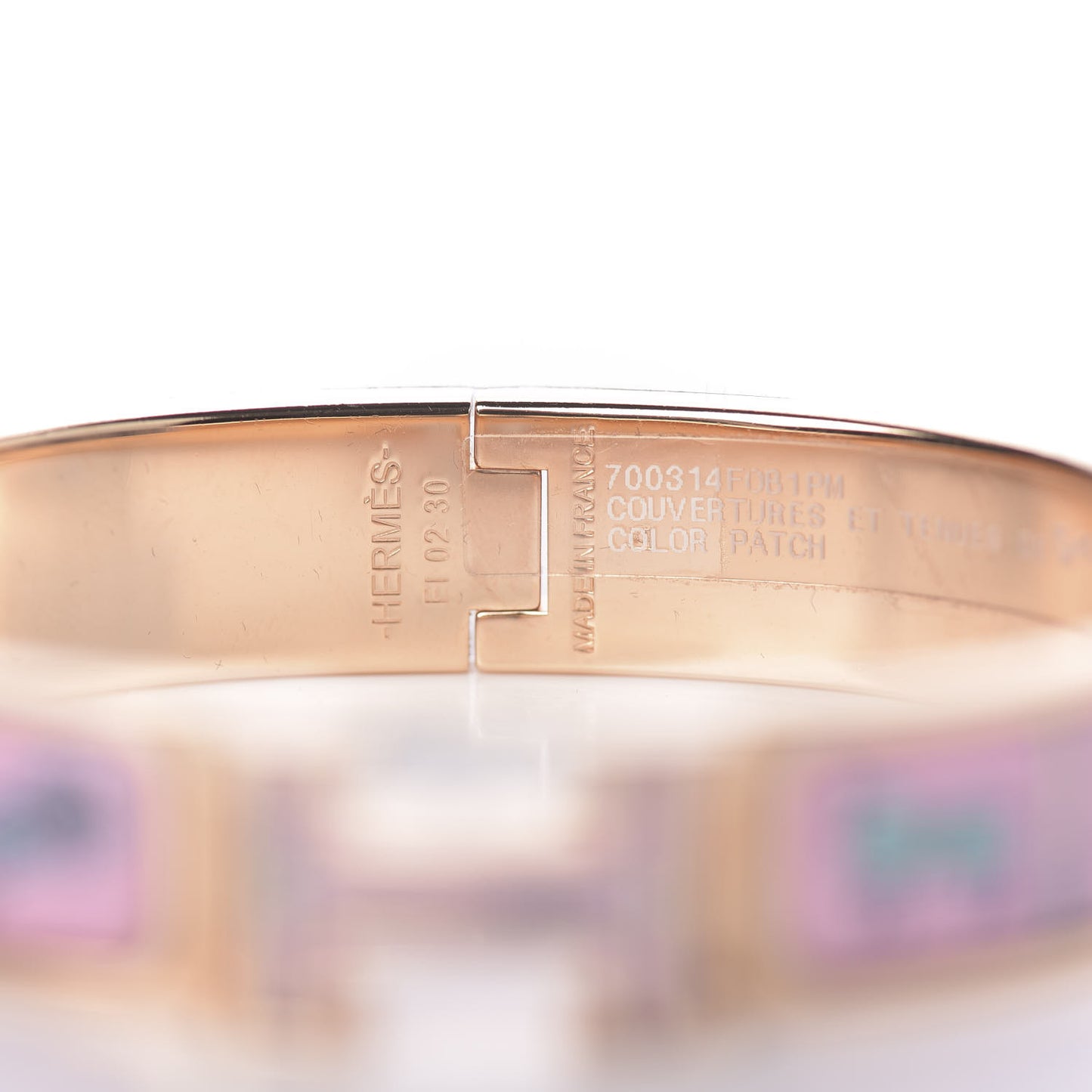 Enamel Printed Narrow Couvertures et Tenues de Jour Clic Clac H Bracelet PM Color Patch