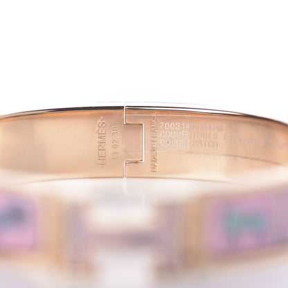 Hermes Enamel Printed Narrow Couvertures et Tenues de Jour Clic Clac H Bracelet PM Color Patch 4 of 5