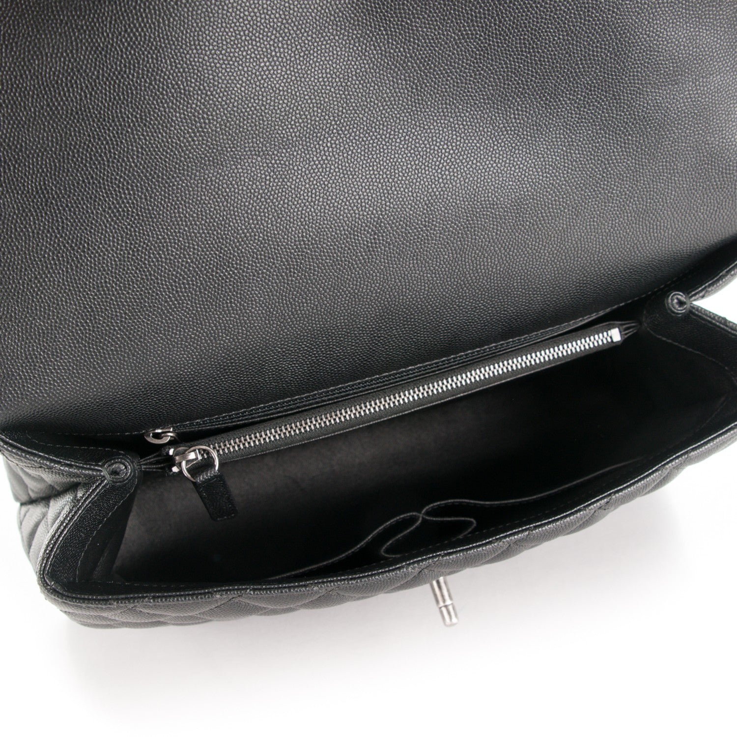 Chanel Caviar Lizard Quilted Medium Coco Handle Flap Black 6 of 9