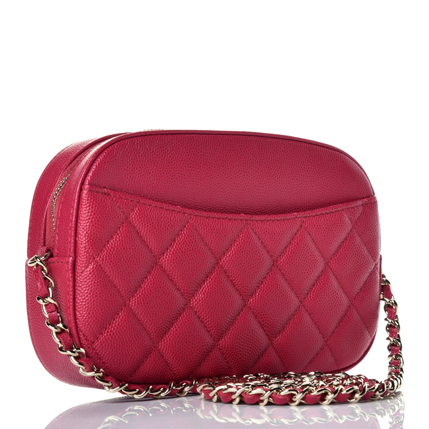 Caviar Quilted Camera Case Dark Pink