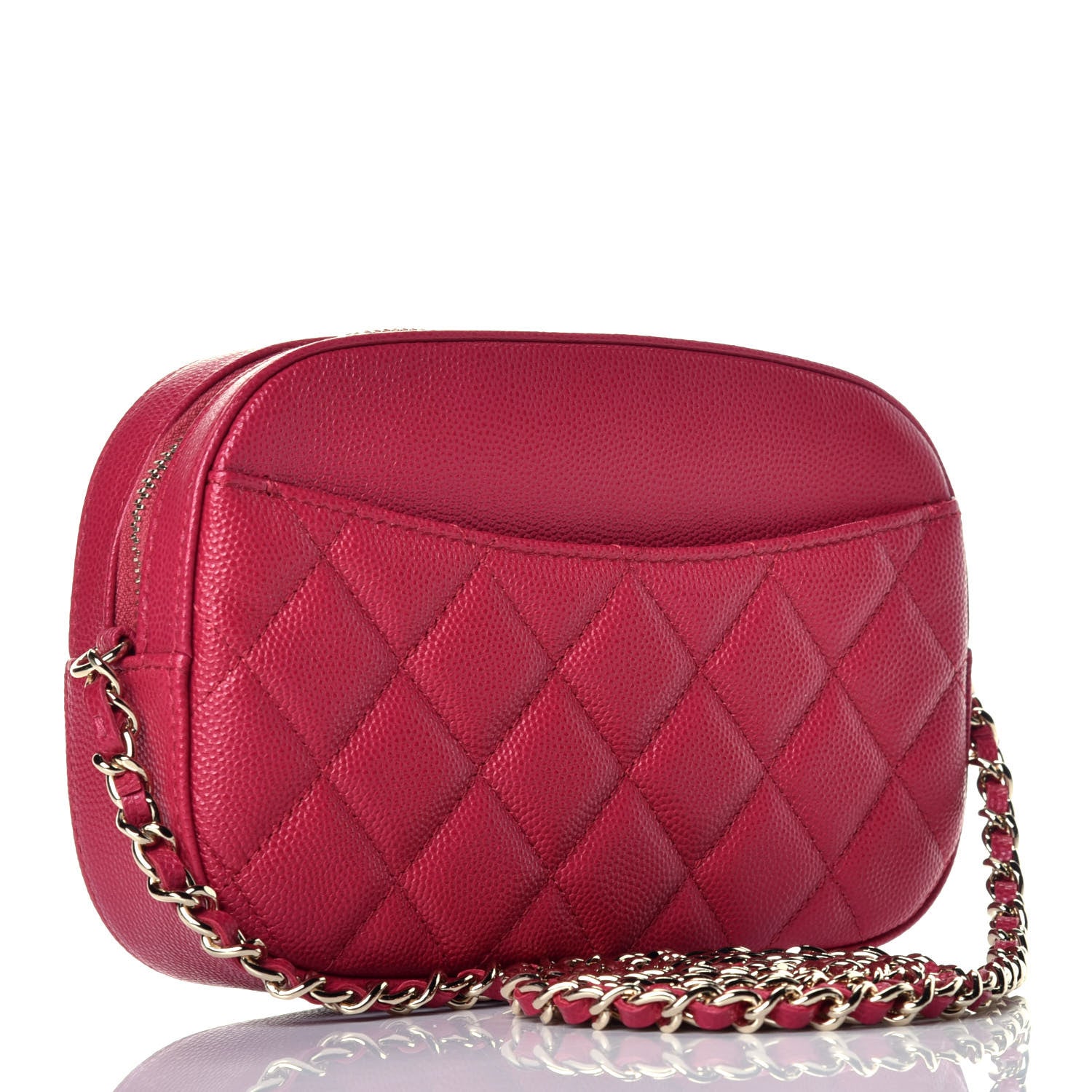 Chanel Caviar Quilted Camera Case Dark Pink 3 of 10