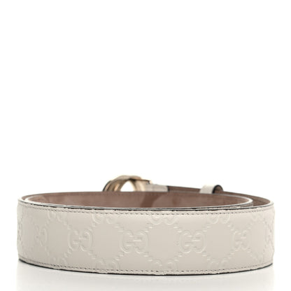 Gucci Guccissima Signature Interlocking G 37mm Belt 80 32 Mystic White 2 of 5