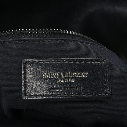 Saint Laurent Lambskin Quilted Monogram Monochrome Medium Loulou Puffer Chain Satchel Black 5 of 8