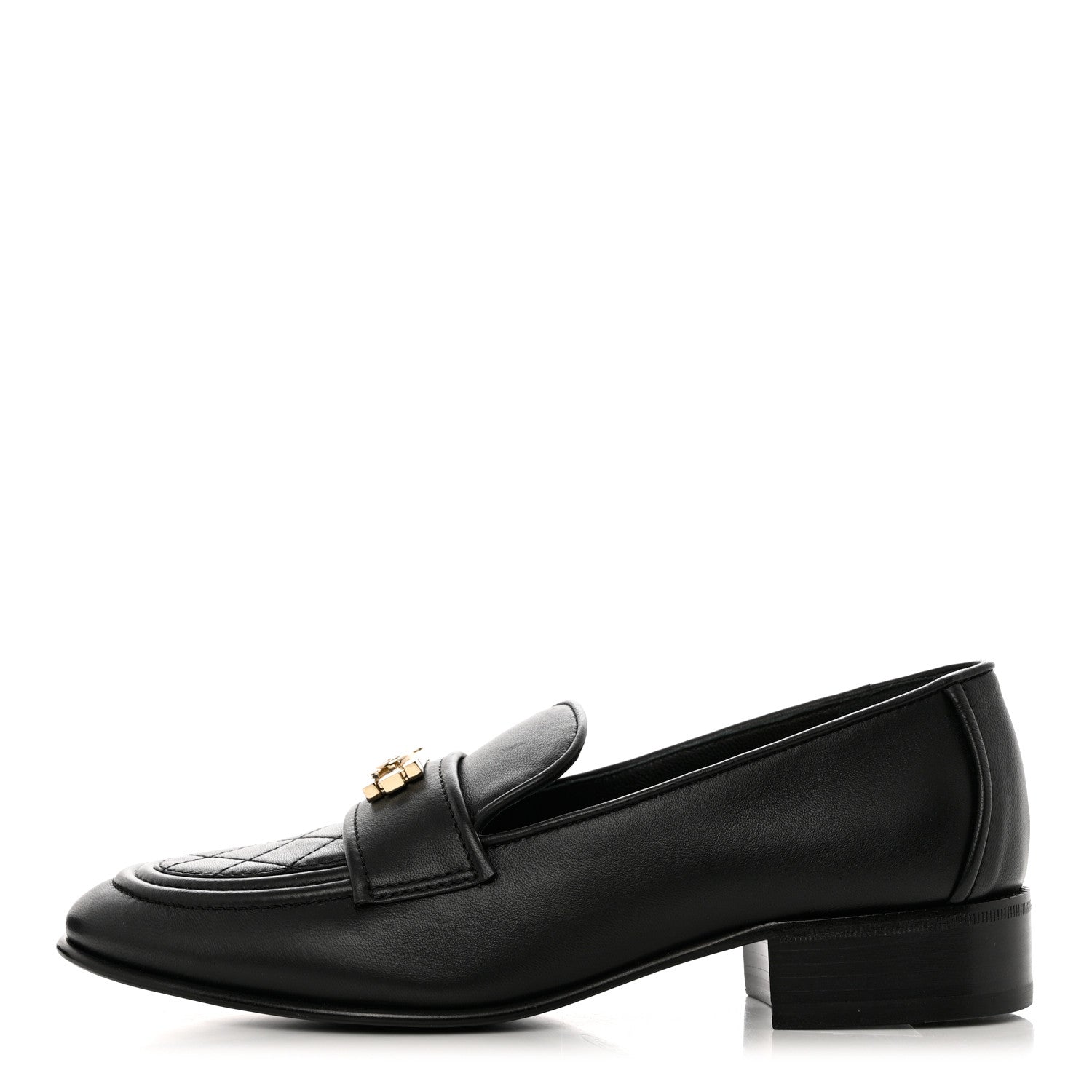 Chanel Lambskin Quilted Boy Loafers 38 Black 1 of 12