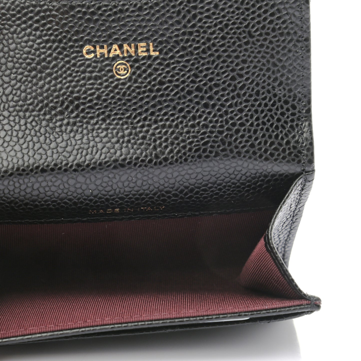 Caviar Quilted Flap Card Holder Wallet Black