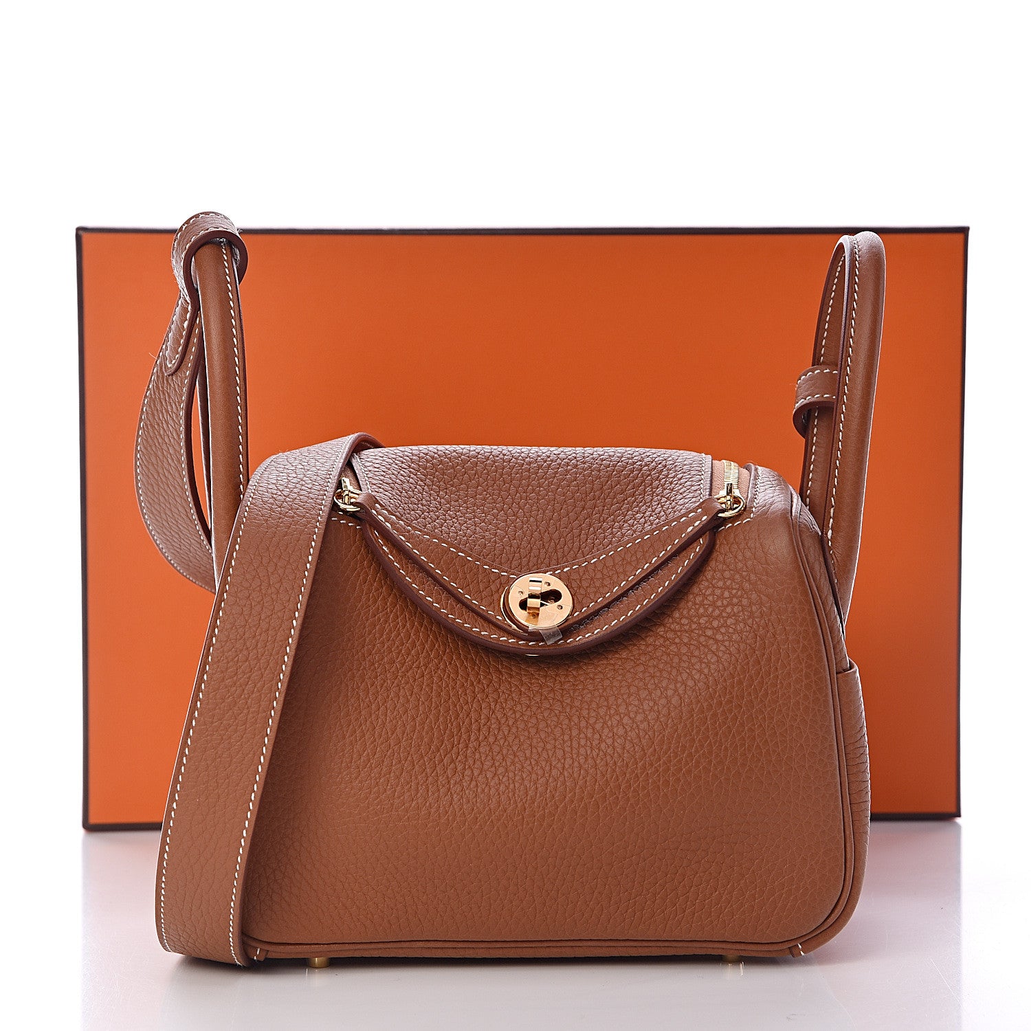 Hermes Taurillon Clemence Mini Lindy 20 Gold 11 of 11