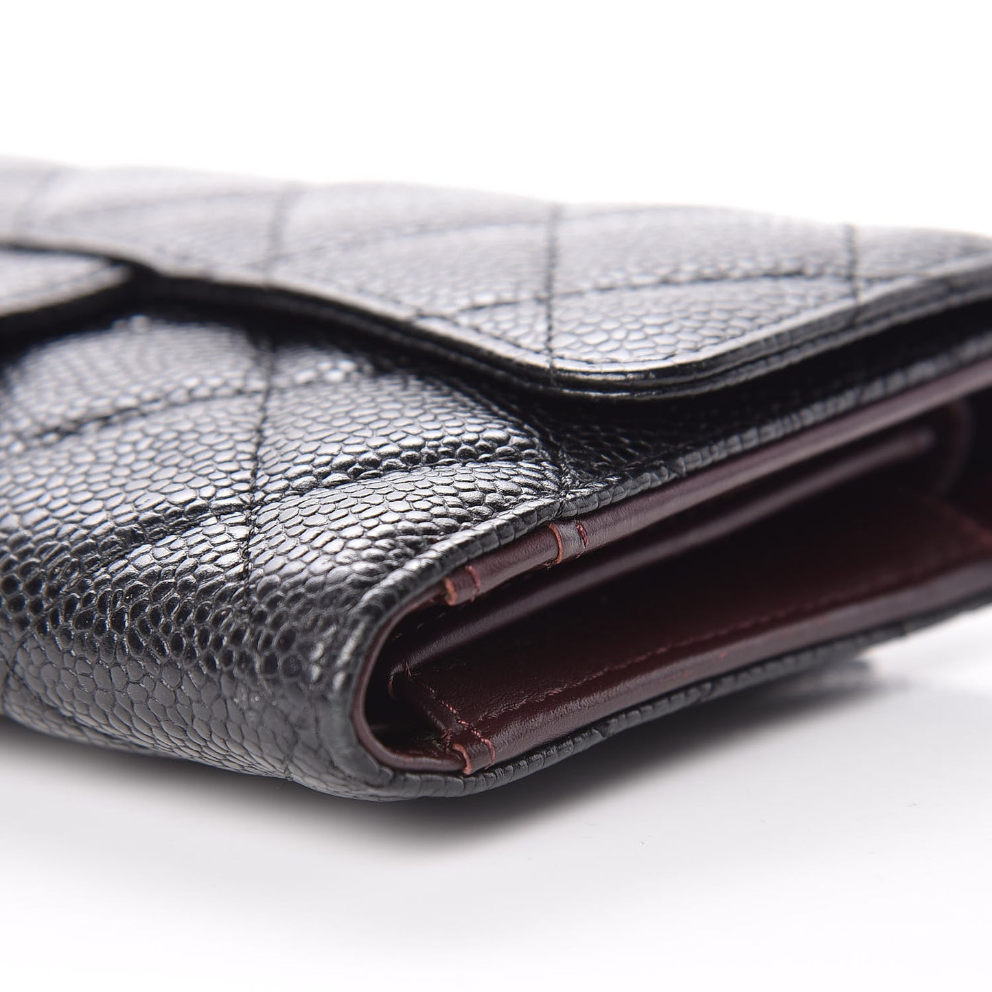 Caviar Quilted Large Flap Wallet Black