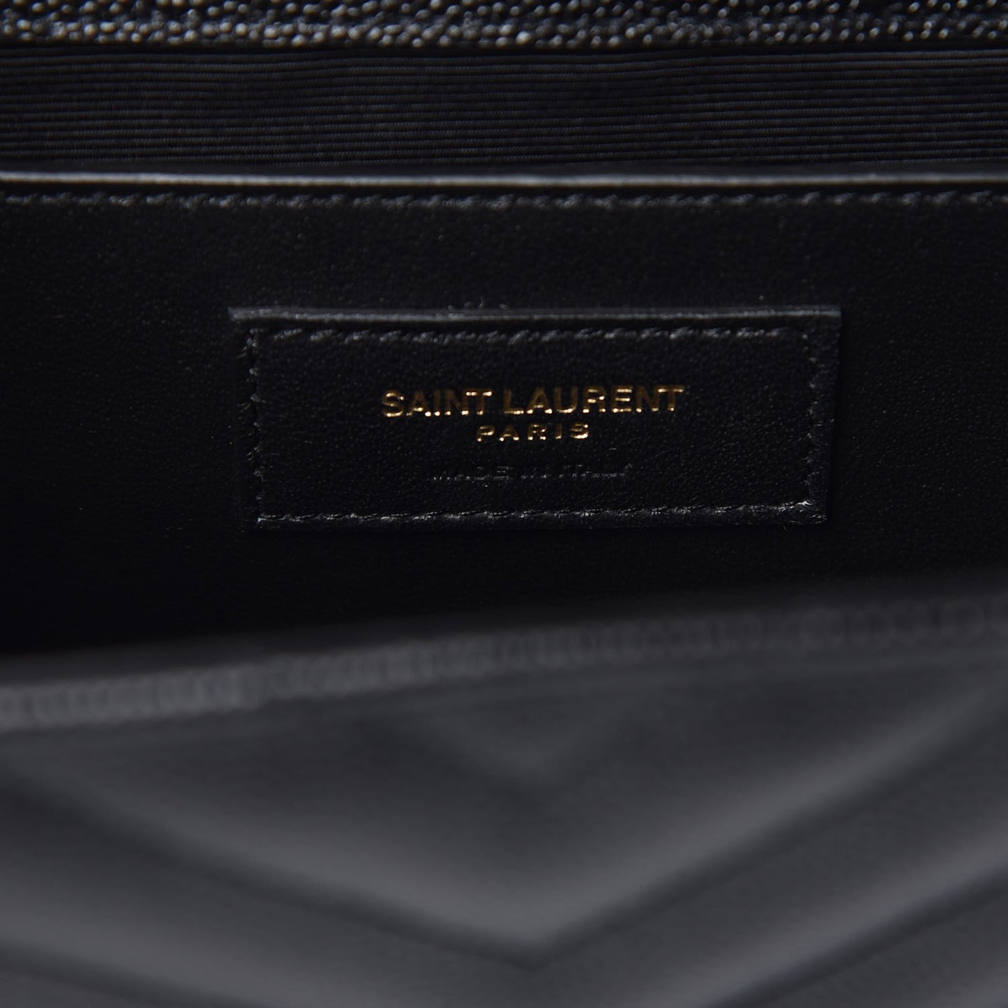 Grain De Poudre Matelasse Chevron Medium Monogram Satchel Black