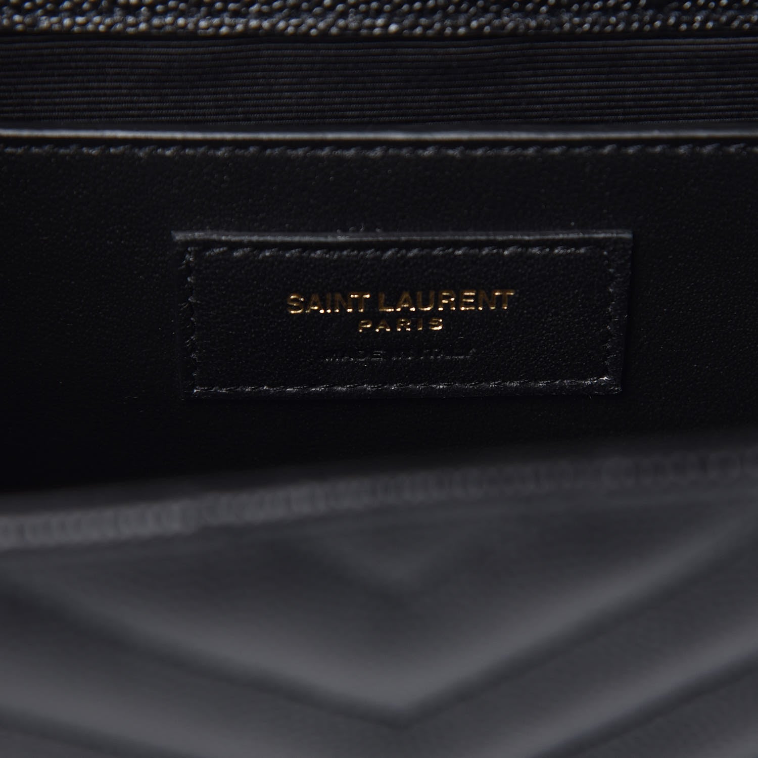 Saint Laurent Grain De Poudre Matelasse Chevron Medium Monogram Satchel Black 7 of 9
