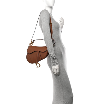 Christian Dior Grained Calfskin Saddle Bag With Strap Camello 2 of 12