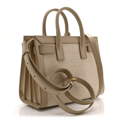 Saint Laurent Smooth Calfskin Canvas Nano Sac de Jour Beige 3 of 10