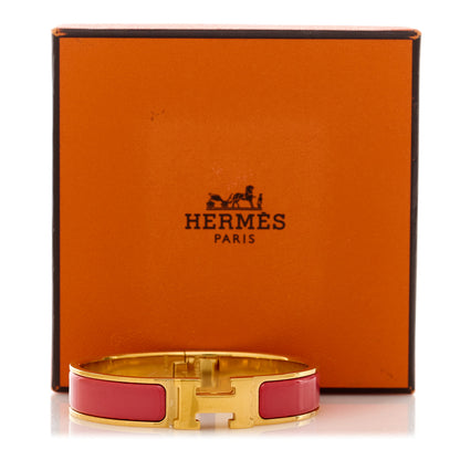 Hermes Enamel Narrow Clic Clac H Bracelet GM Rouge Corail 4 of 4