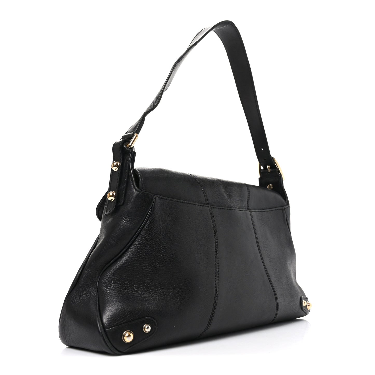 Calfskin Horsebit Flap Black