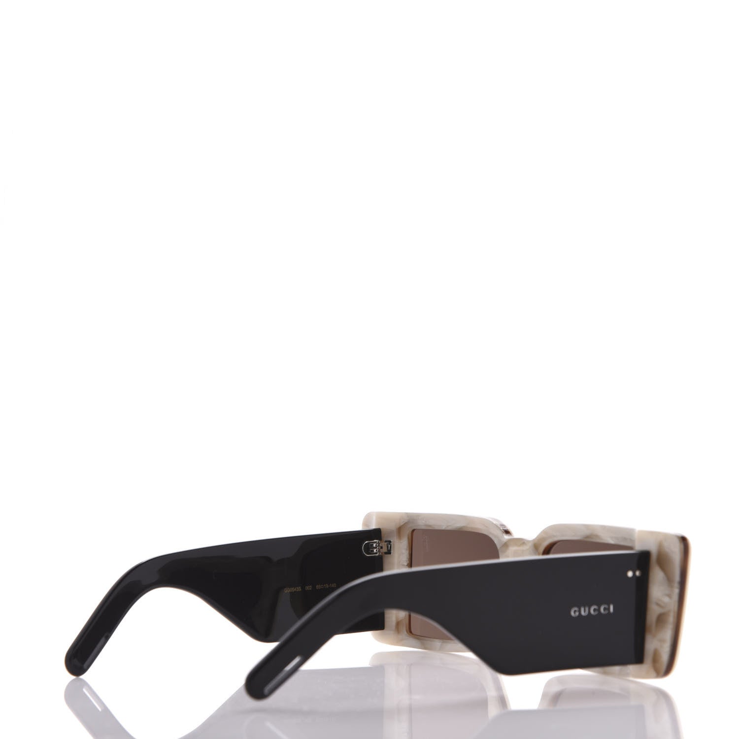 Gucci Acetate Rectangular Flap GG0543S Sunglasses White Black 4 of 9