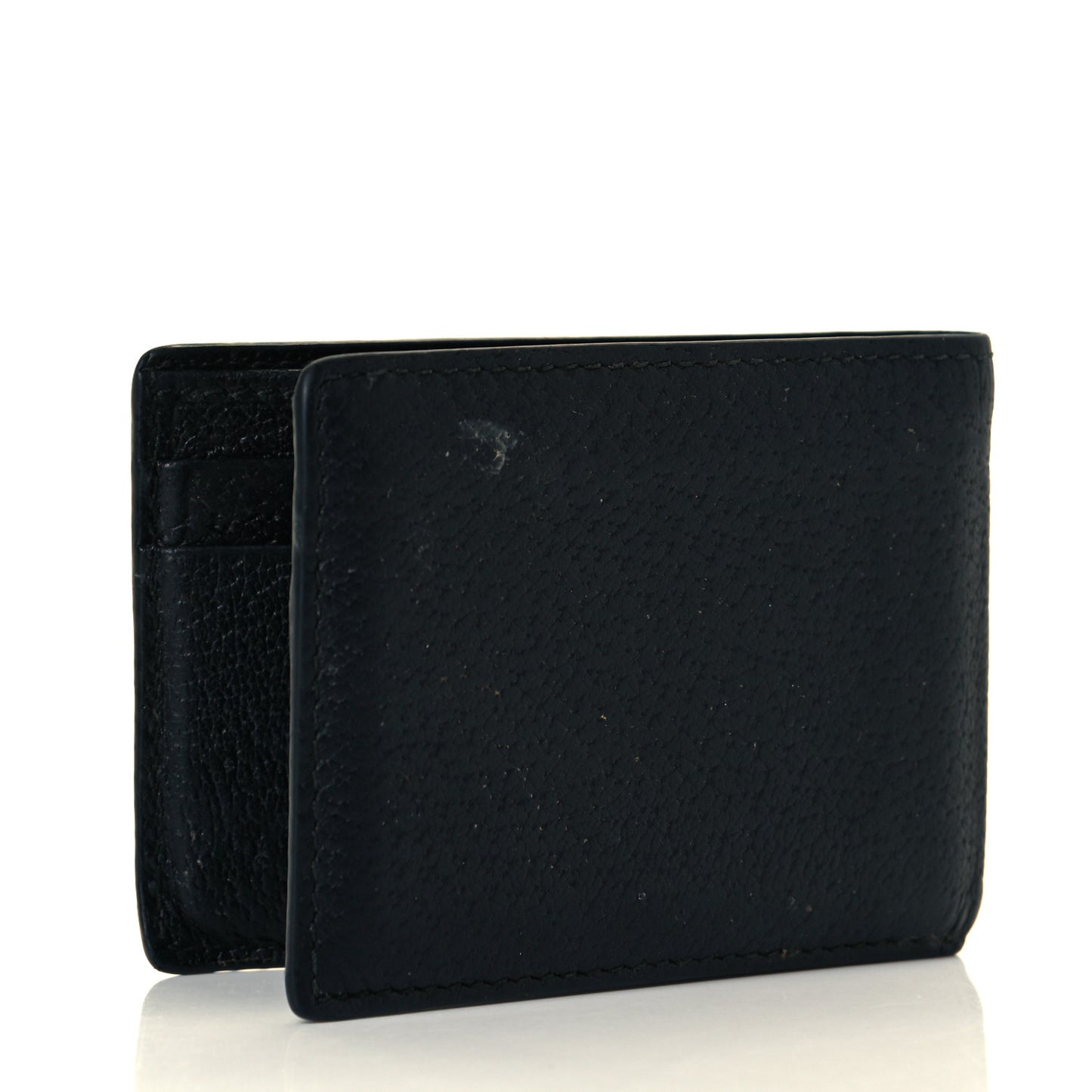 Calfskin Boar Effect GG Marmont Bi-Fold Wallet Black