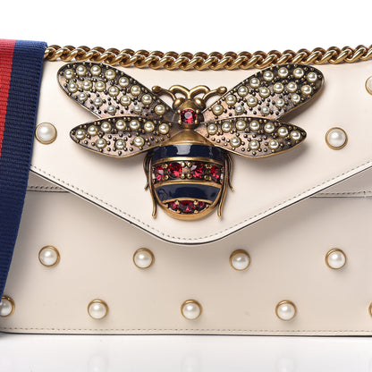 Gucci Nappa Pearl Studded Mini Queen Margaret Broadway Shoulder Bag Mystic White 10 of 10