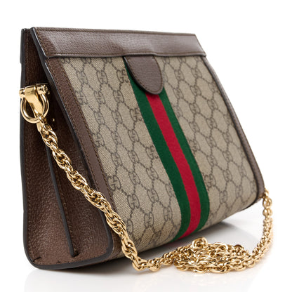 Gucci GG Supreme Monogram Web Small Ophidia Chain Shoulder Bag Brown 3 of 12