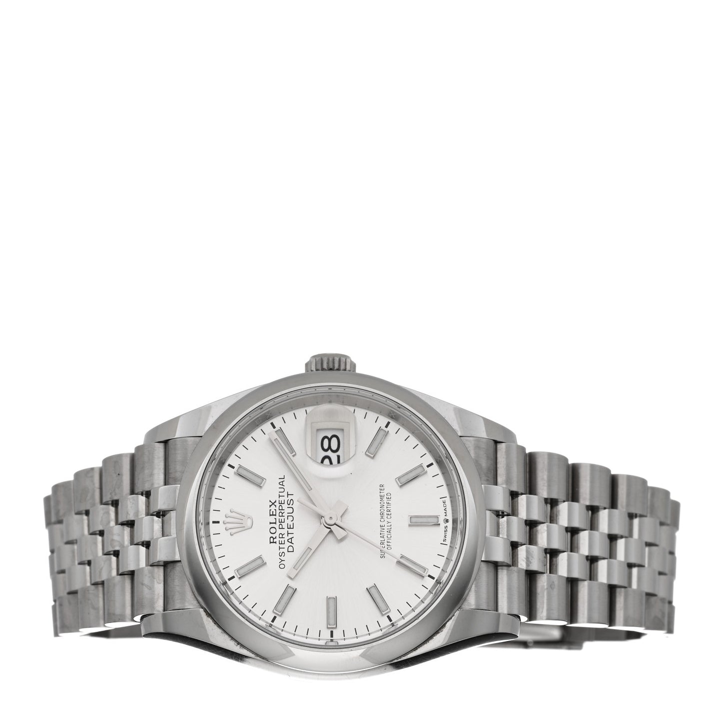 Stainless Steel 36mm Oyster Perpetual Datejust Watch Silver 126200