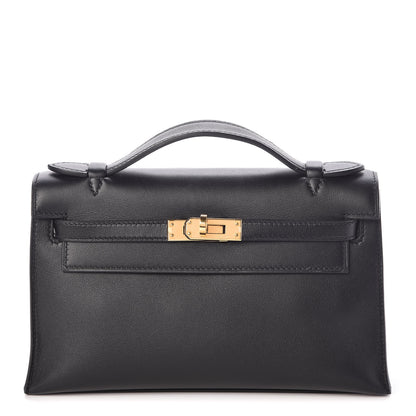 Hermes Swift Kelly Pochette Clutch Black 1 of 28