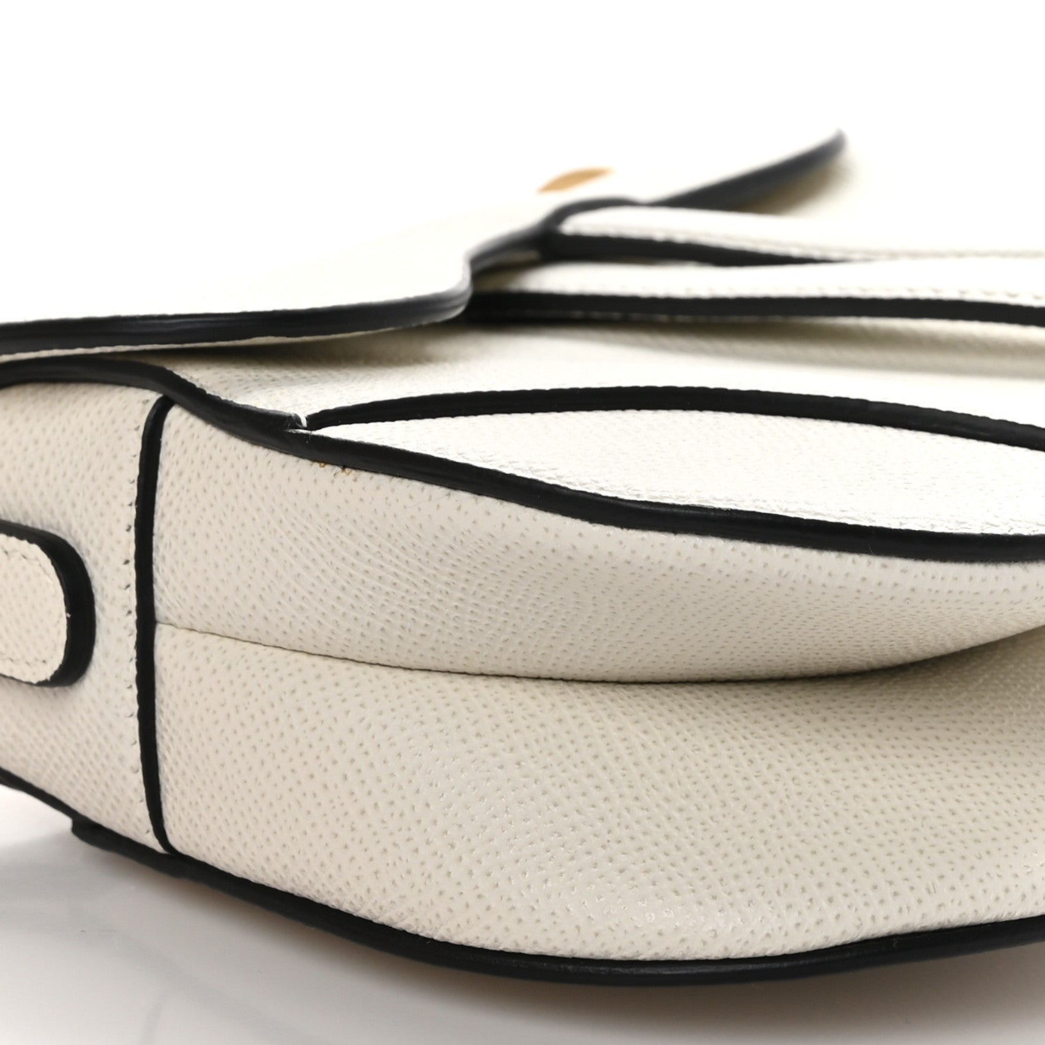 Christian Dior CHRISTIAN DIOR Grained Calfskin Mini Saddle Bag White 8 of 10