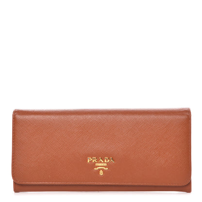 Prada Saffiano Metal Continental Flap Wallet Rame 1 of 7