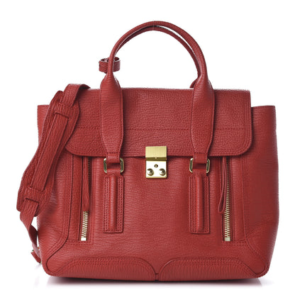 3.1 Phillip Lim 3.1 Textured Calfskin Medium Pashli Satchel Red 1 of 10