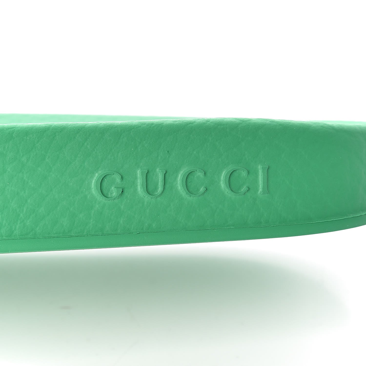 Gucci Rubber Logo Stamped Mens Slide Sandals 7 Verde 6 of 11