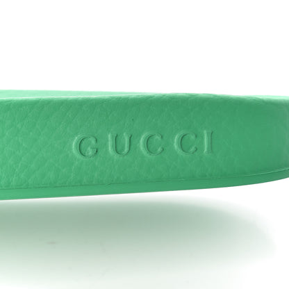 Gucci Rubber Logo Stamped Mens Slide Sandals 7 Verde 6 of 11