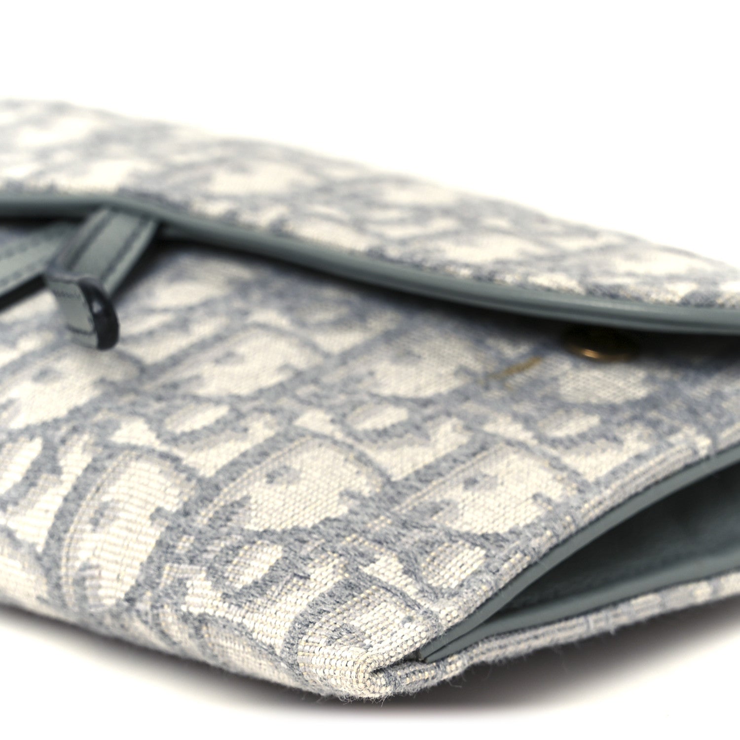 Christian Dior Oblique Saddle Chain Long Wallet Grey 1772253