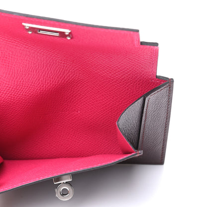 Hermes Epsom Kelly Pocket Compact Wallet Rouge Sellier Framboise Rose Shocking 5 of 8