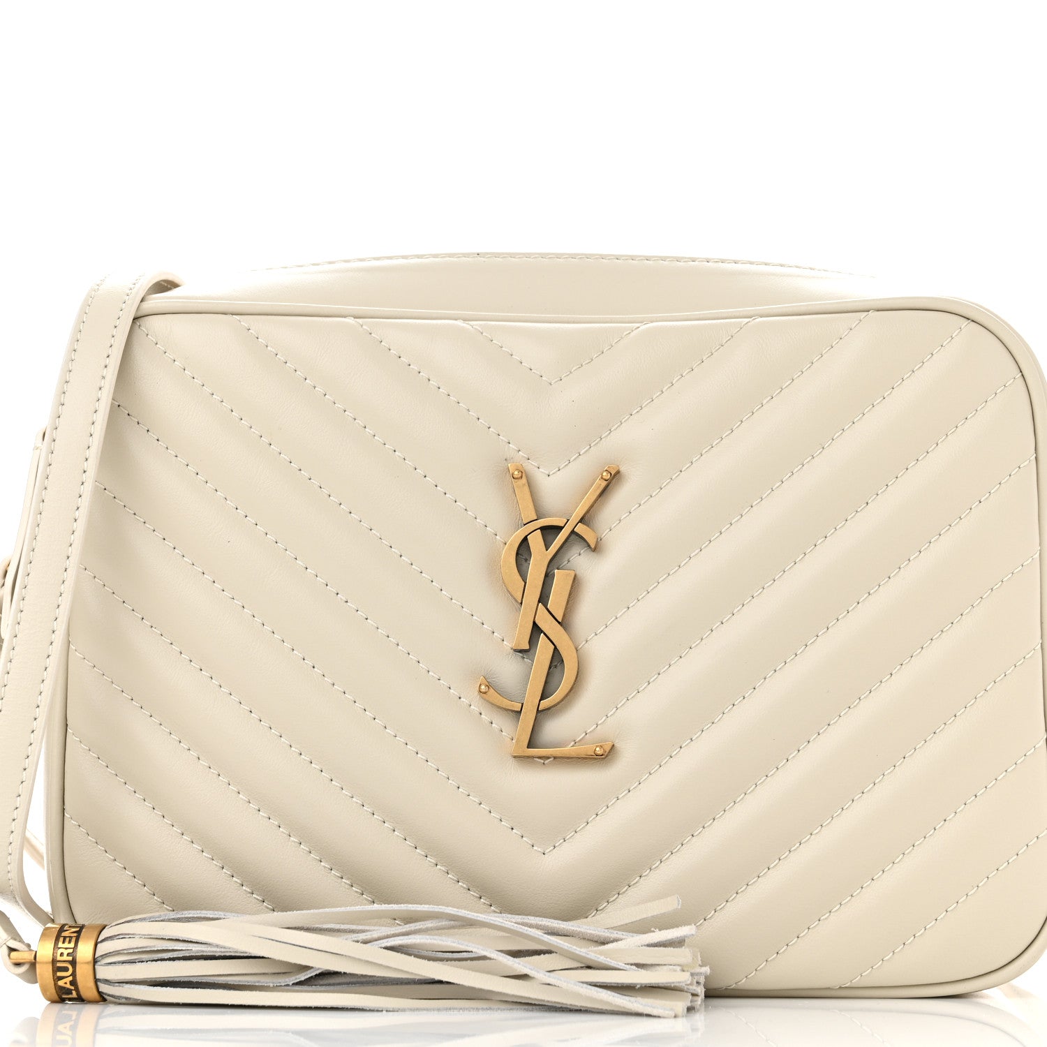 Saint Laurent Calfskin Matelasse Monogram Lou Camera Bag Blanc Vintage 8 of 10
